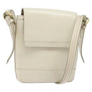 Authentic BURBERRY Shoulder Bag Leather White
